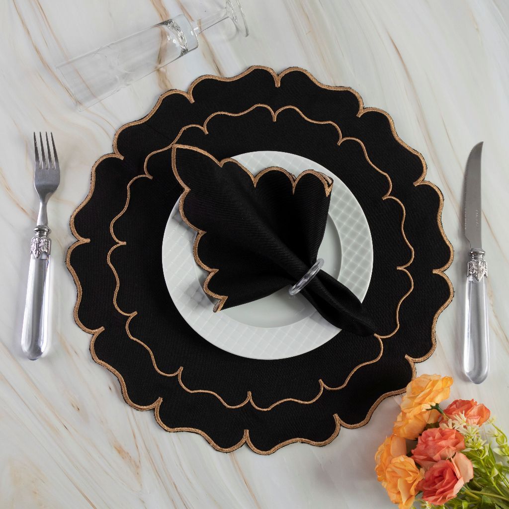 Kit Americano 12 Peças: Sousplats e Guardanapos - Eleve a Elegância e Sofisticação da Sua Mesa de 6 Lugares!